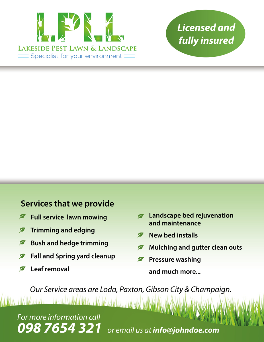 Flyer Design by FCJ_GRAPHICS for Lakeside Pest Lawn & Landscape | Design #5844158
