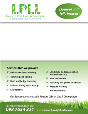 Flyer Design by FCJ_GRAPHICS for Lakeside Pest Lawn & Landscape | Design: #5844158