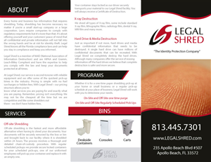 Design de Brochure par Nightmist pour Legal Shred | Design : #5860408