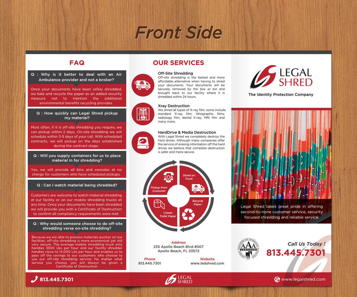 Brochure Design by sun_design for Legal Shred | Design #5860750