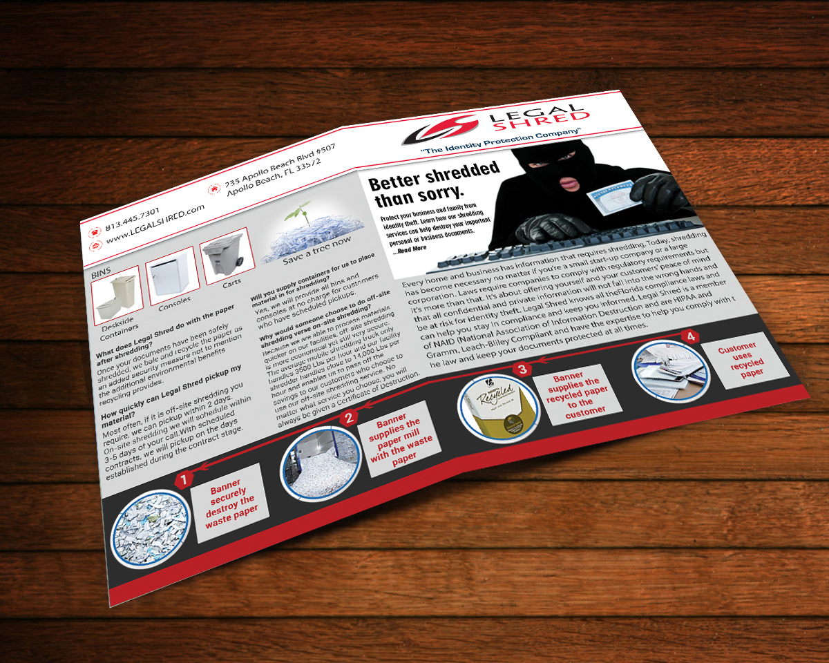 Brochure Design by Elmar for Legal Shred | Design #5937958