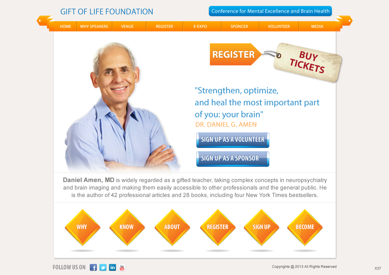 Web Design par pb pour Gift of Life Foundation | Design #1596188