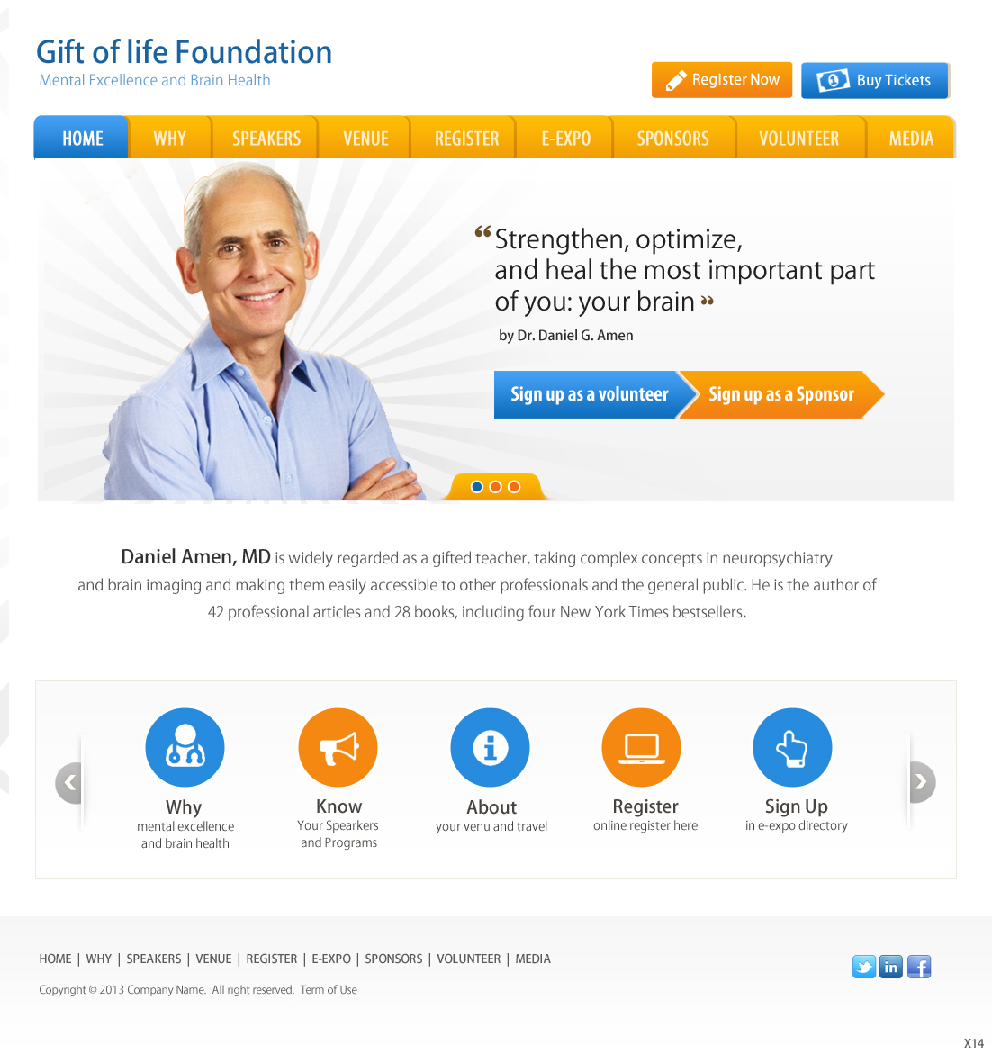 Web Design par pb pour Gift of Life Foundation | Design #1596193