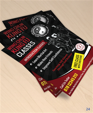 martial arts school needs a flyer to attract new starters in wing chun kung fu | Diseño de Flyer por uniquedesign10