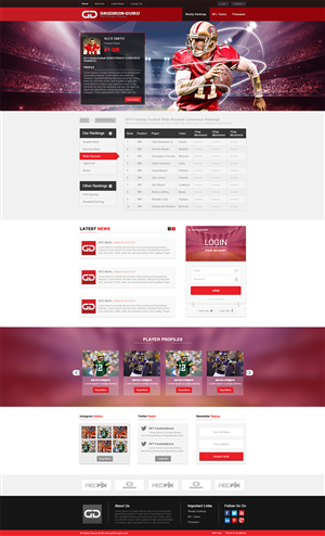 Web Design par Wings on web pour Gridiron-Guru INC | Design : #5875288