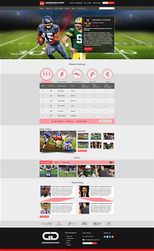 Web Design par Wings on web pour Gridiron-Guru INC | Design #5901718