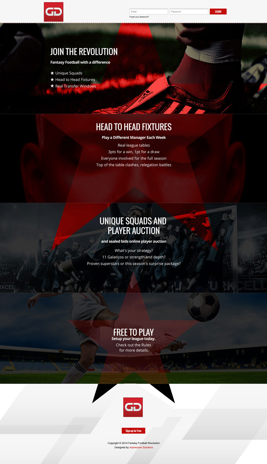 Web Design by saroshdurrani for Gridiron-Guru INC | Design #5881832
