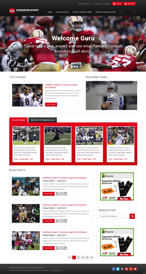 Web Design par pb pour Gridiron-Guru INC | Design : #5887604