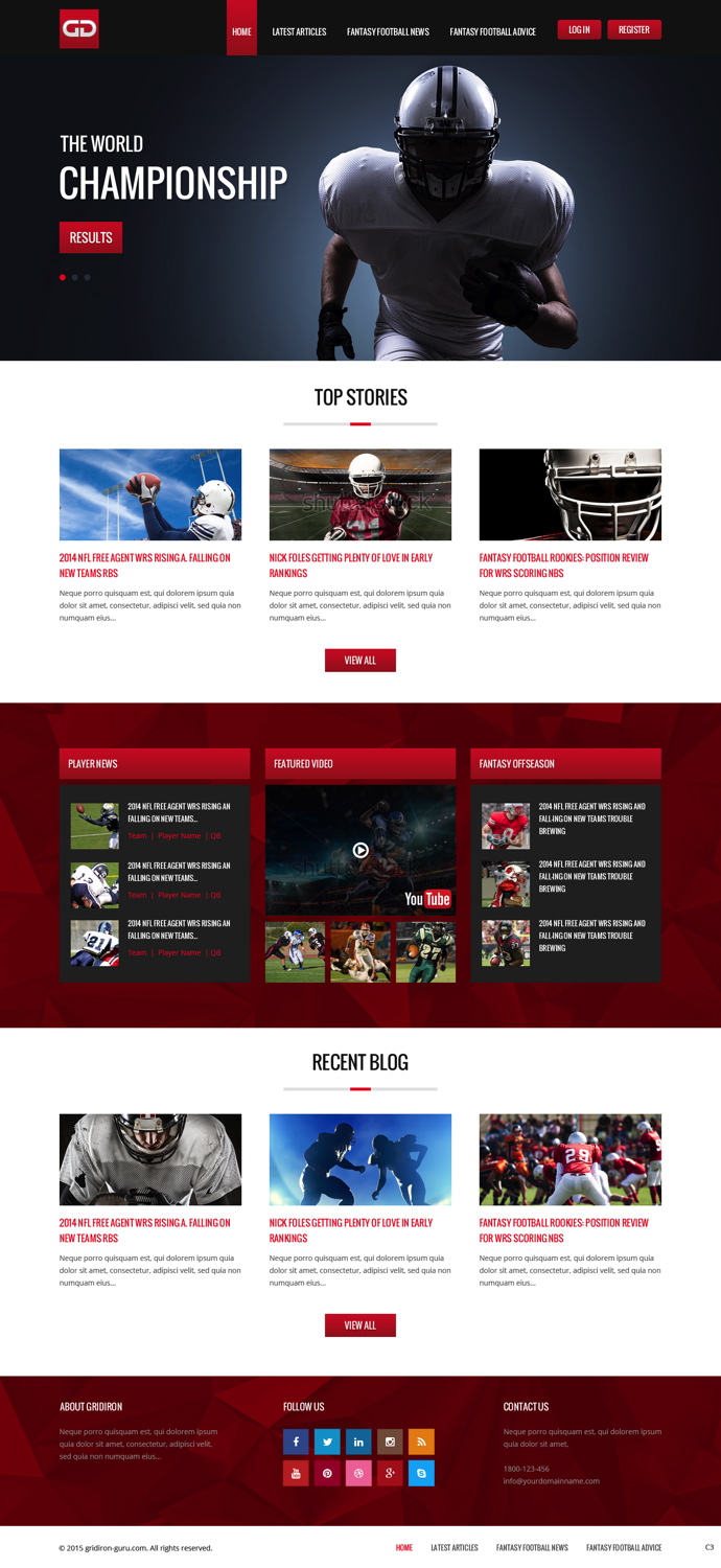 Web Design by pb for Gridiron-Guru INC | Design #5887610