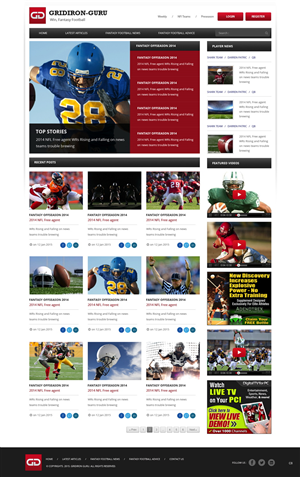 Web Design par pb pour Gridiron-Guru INC | Design : #5887611