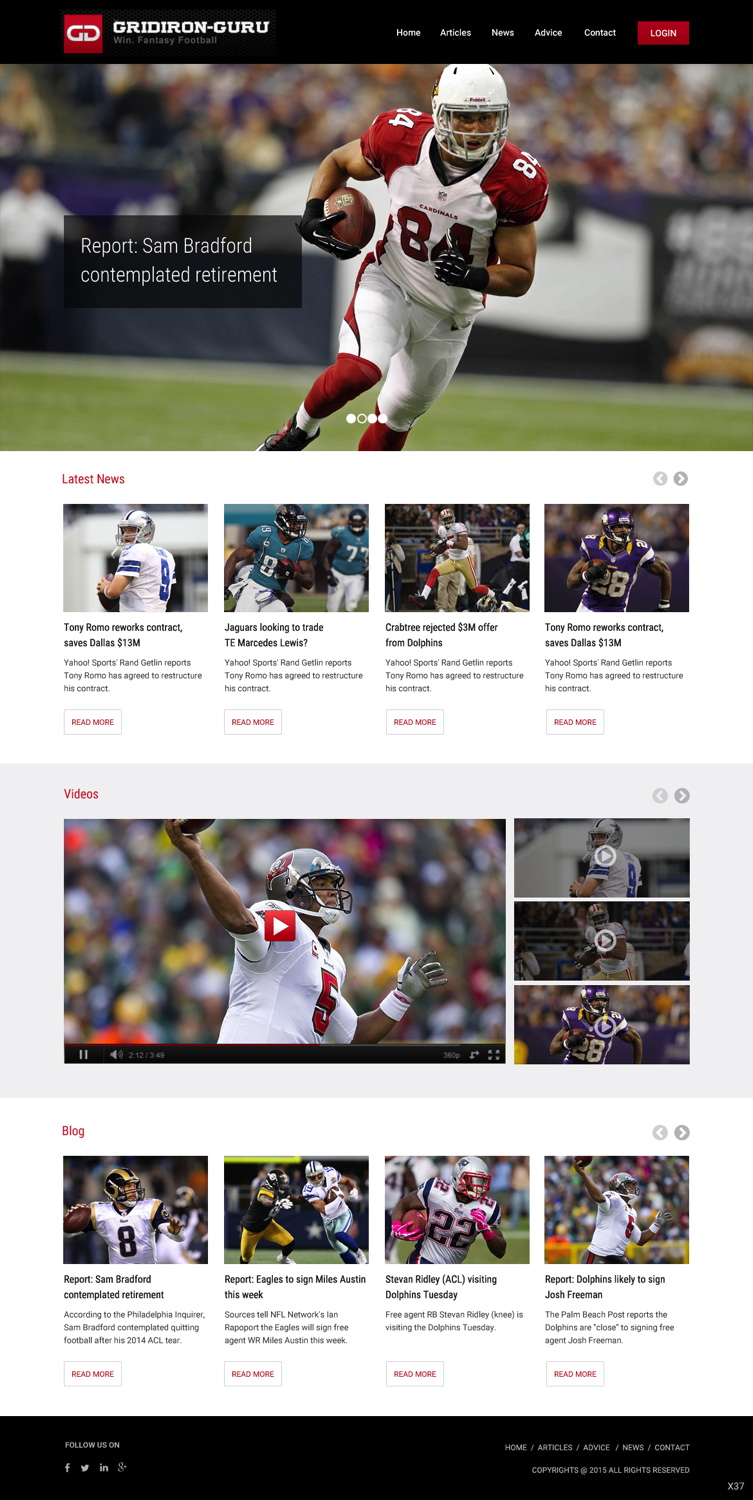Web Design by pb for Gridiron-Guru INC | Design #5887624