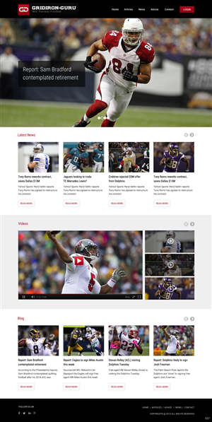 Web Design par pb pour Gridiron-Guru INC | Design : #5887624