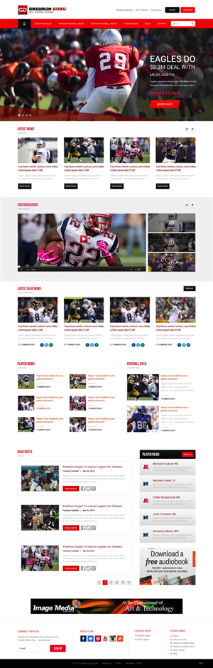 Web Design par pb pour Gridiron-Guru INC | Design #5944979