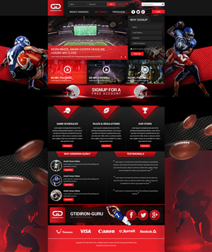 Web Design par Black Stallions Impressive Solutions pour Gridiron-Guru INC | Design #5872675
