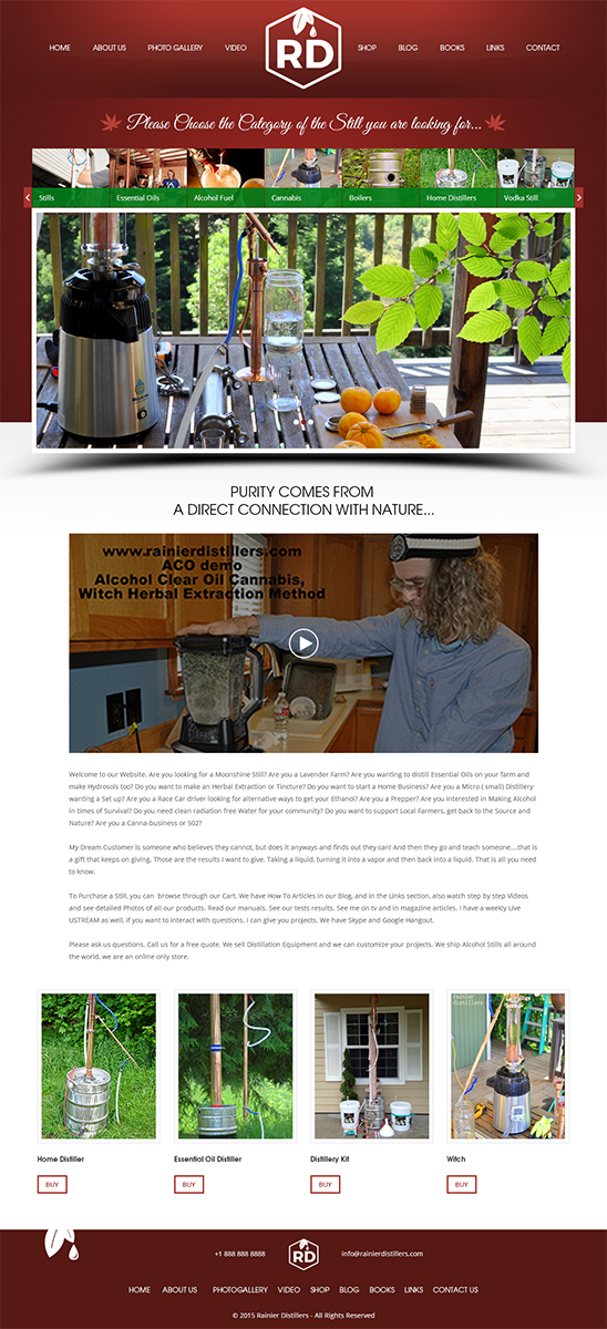 Web Design par RupalTechno pour Rainier Distillers | Design #5917882
