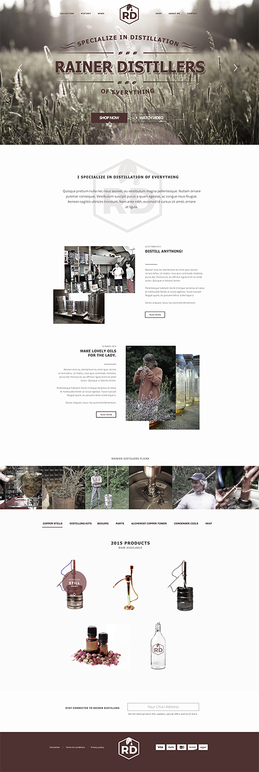 Web Design by Luzmiladdl for Rainier Distillers | Design #5906797