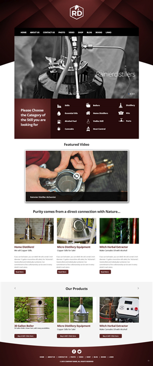 Web Design par pb pour Rainier Distillers | Design : #5887727
