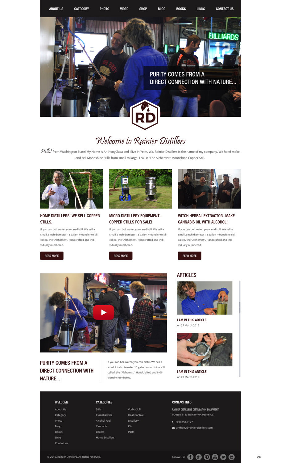 Web Design by pb for Rainier Distillers | Design #5887730