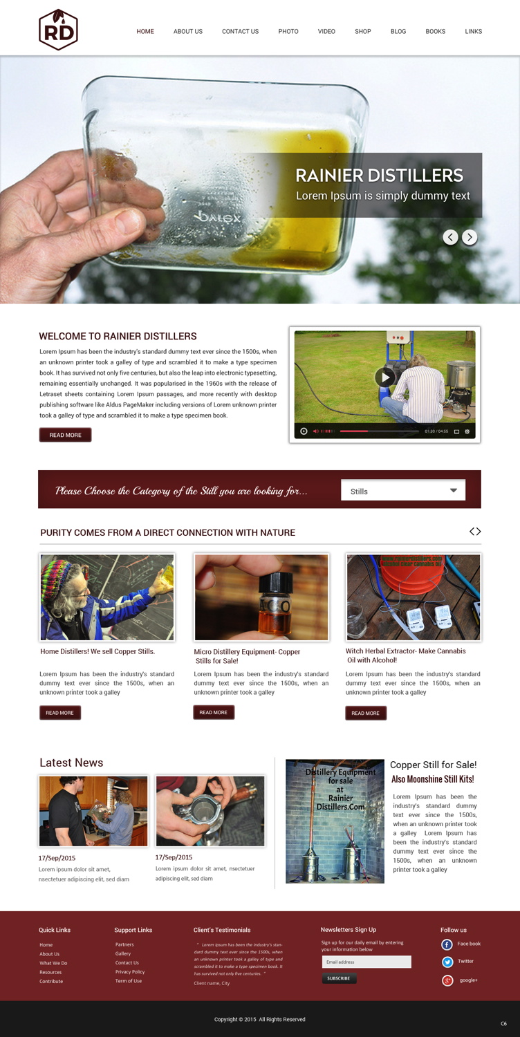 Web Design by pb for Rainier Distillers | Design #5887736