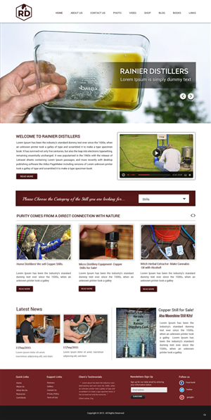 Web Design par pb pour Rainier Distillers | Design : #5887736