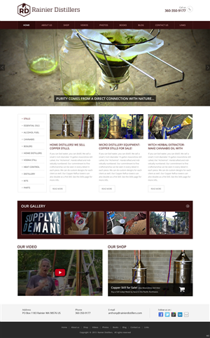 Web Design par pb pour Rainier Distillers | Design : #5887740