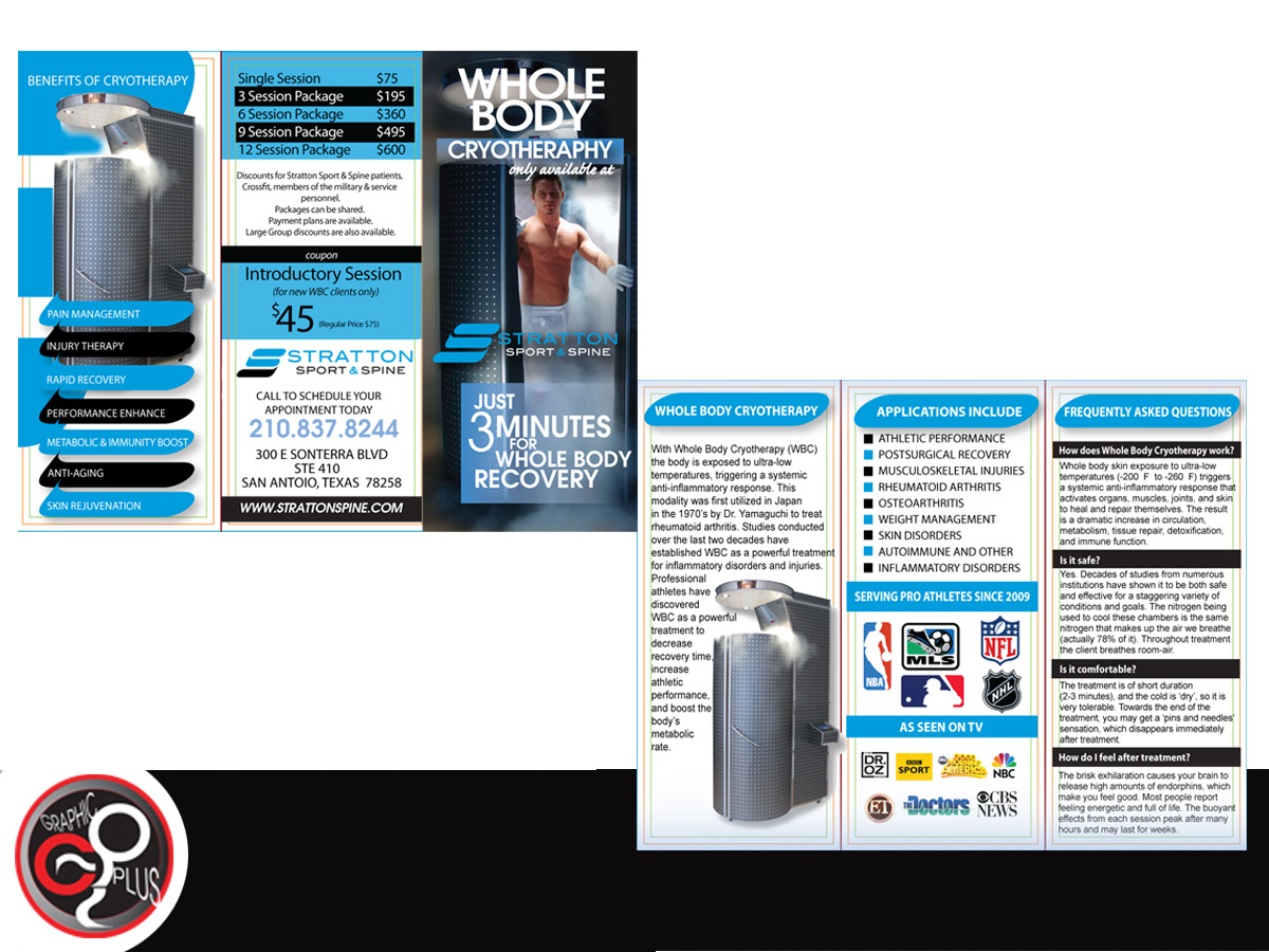 Brochure Design by graphicplus for Stratton Sport & Spine | Design #1592371