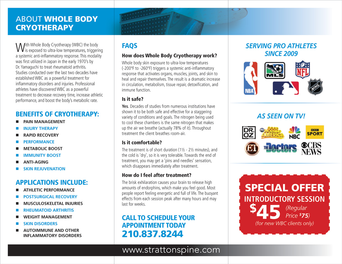 Brochure Design by EDM Graphic Design for Stratton Sport & Spine | Design #1608435