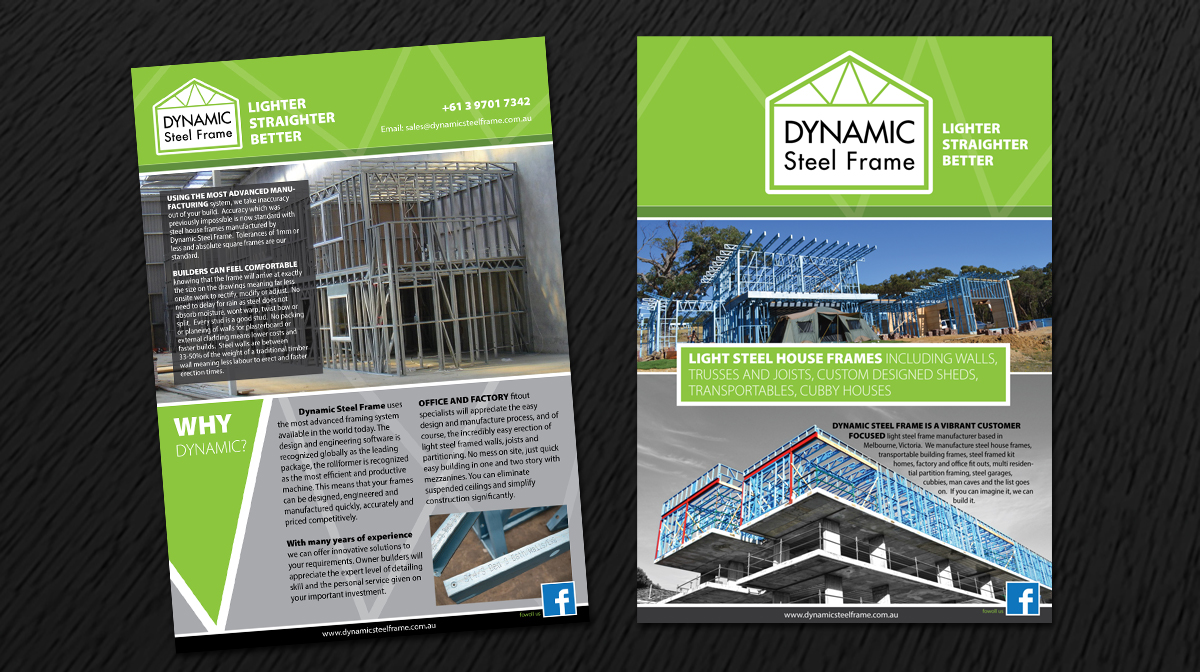Flyer Design by Svetlin Angelov for Dynamic Steel Frame | Design #1618373