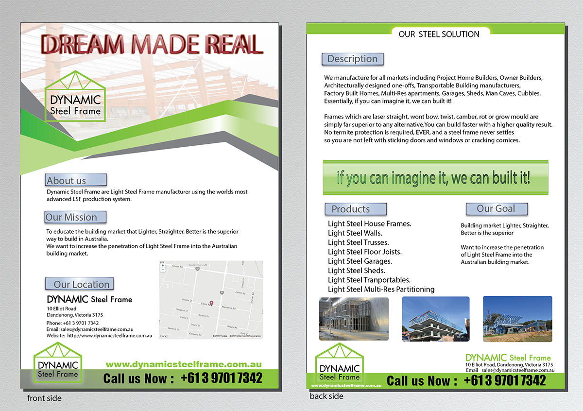 Flyer Design by arch_mahfuz for Dynamic Steel Frame | Design #1600442