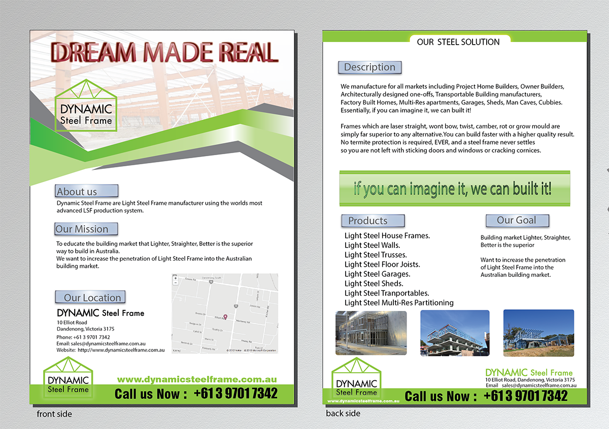 Flyer Design by arch_mahfuz for Dynamic Steel Frame | Design #1600485