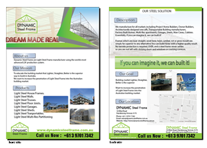 Flyer Design by arch_mahfuz for Dynamic Steel Frame | Design: #1608745