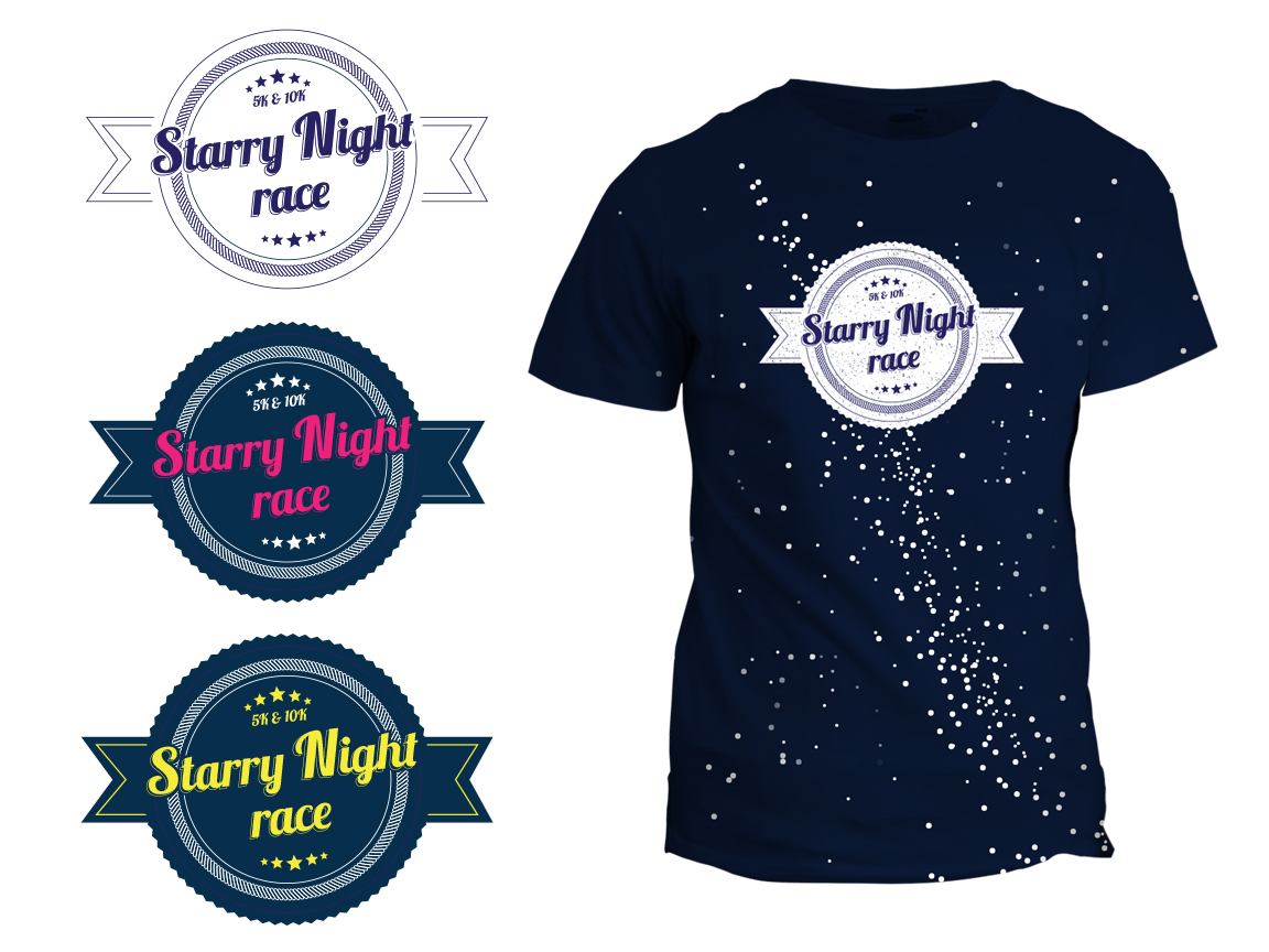 T-shirt Design by SigridS for Starlit Running Co., LLC | Design #5937925