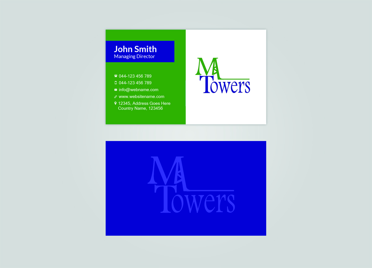 Business Card Design by Creations Box 2015 for M Towers, LLC | Design #5865253