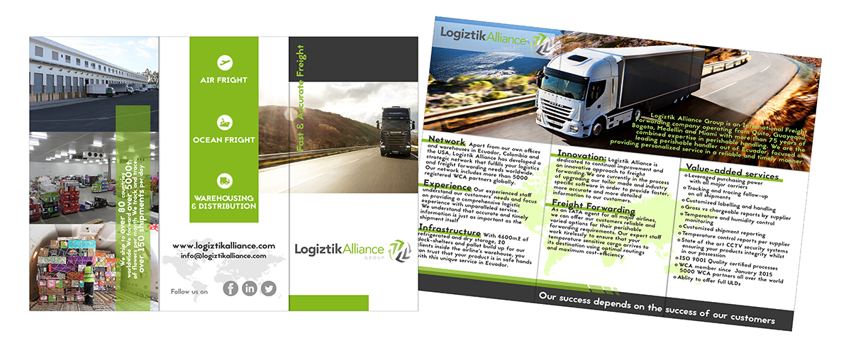 Diseño de Brochure por DesignSolutions para Logiztik Alliance Group | Diseño #5878812