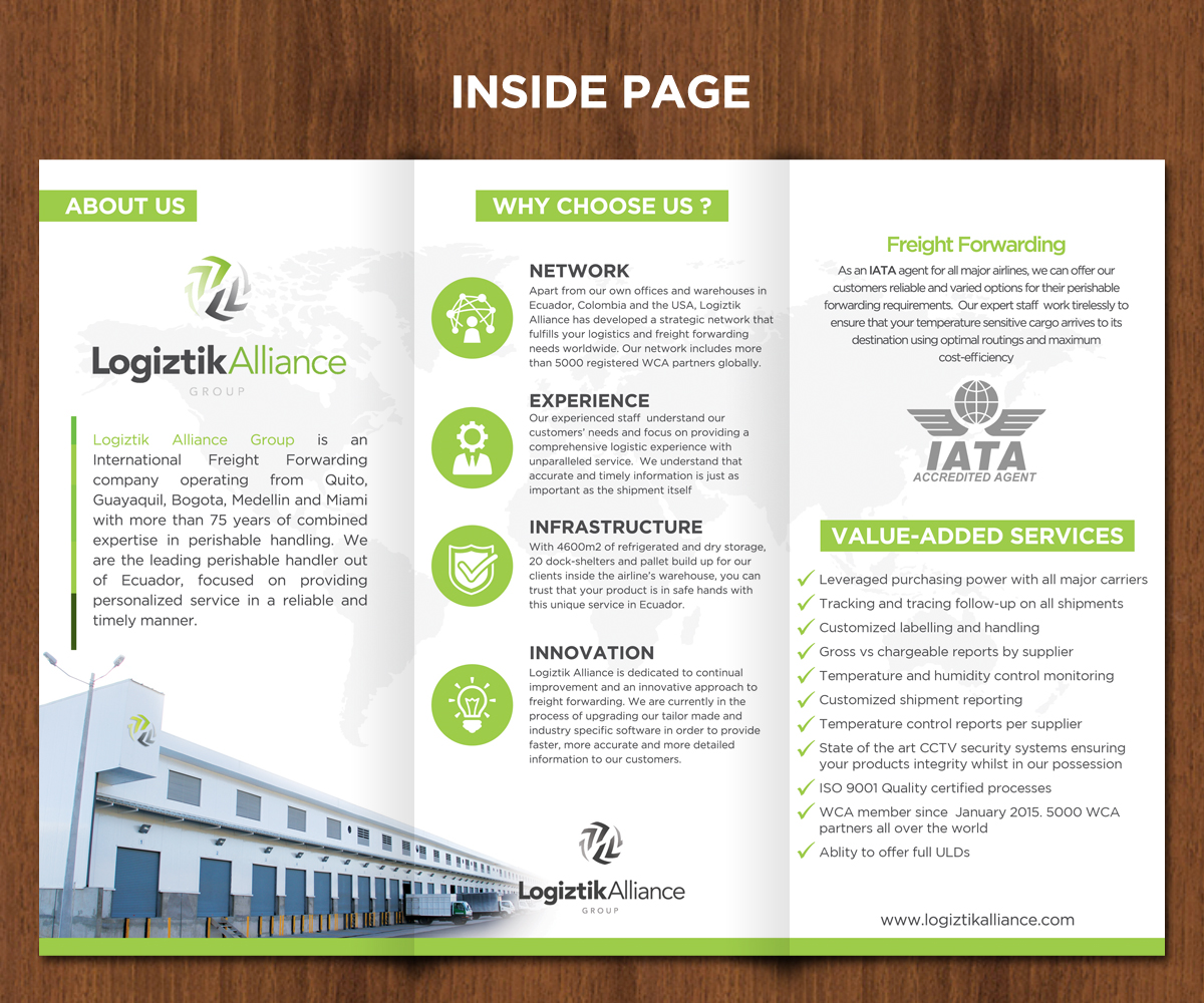 Brochure Design by sun_design for Logiztik Alliance Group | Design #5878194