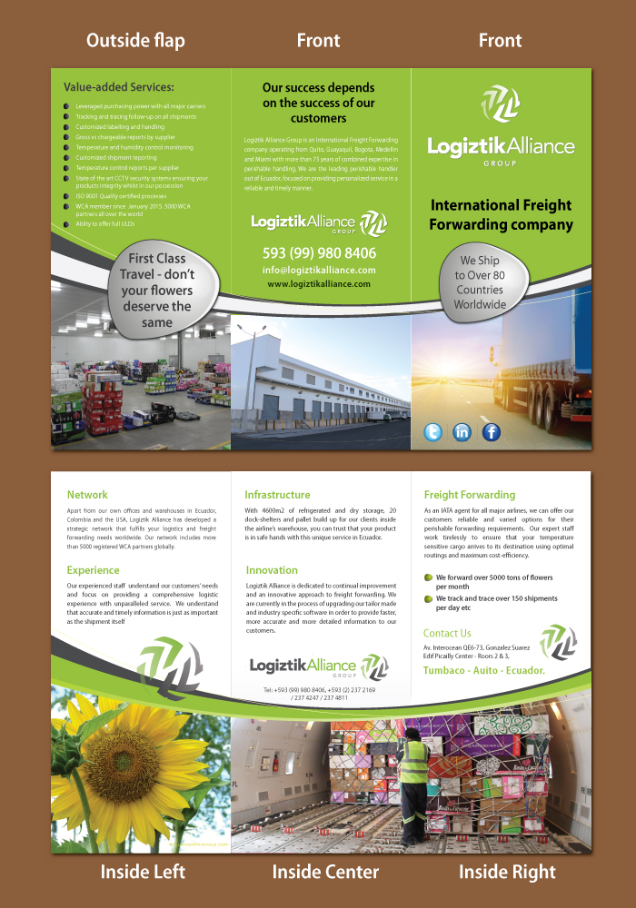 Diseño de Brochure por meet007 para Logiztik Alliance Group | Diseño #5869167