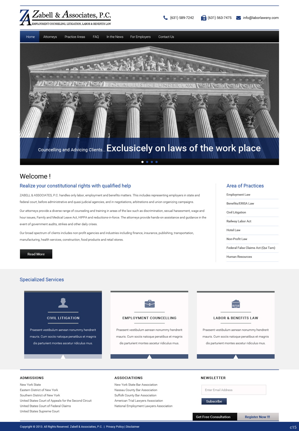 Web Design by pb for Zabell & Associates, PC | Design #5902170