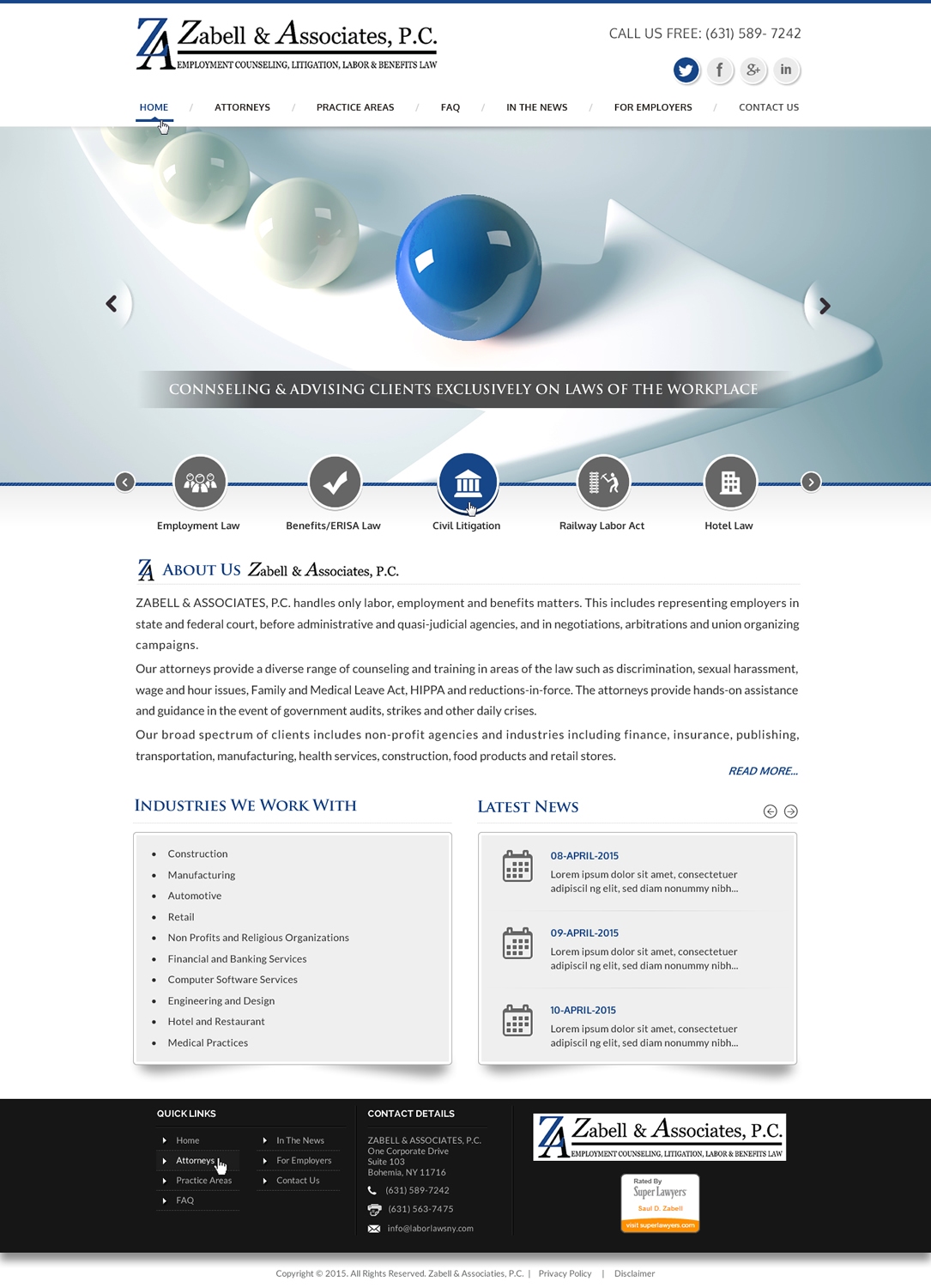Diseño Web por Sbss para Zabell & Associates, PC | Diseño #5899535