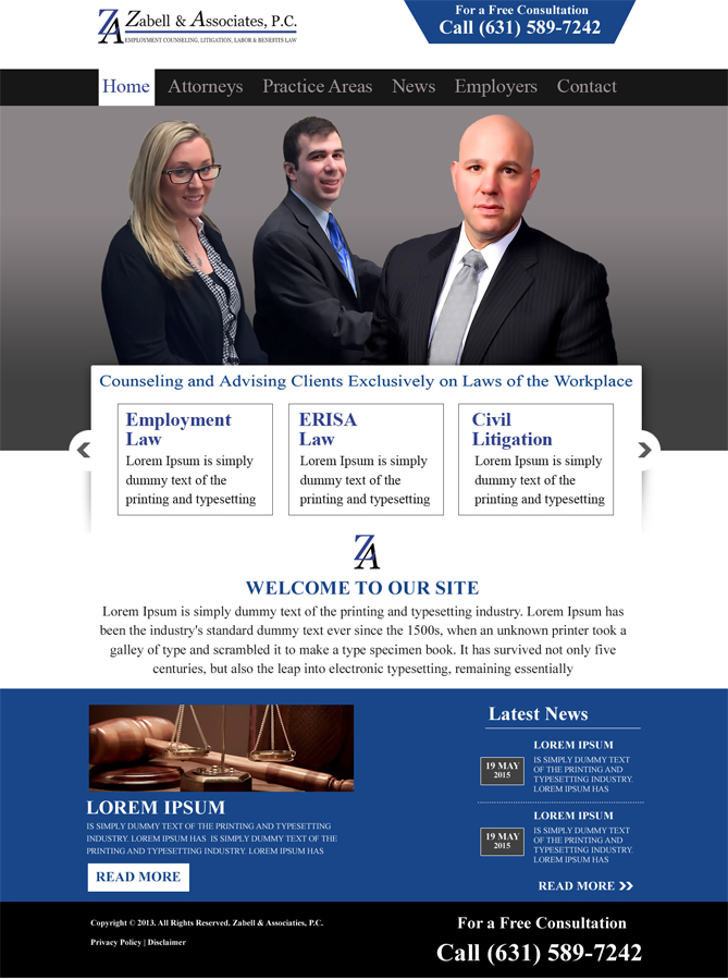 Web Design by Bright Star for Zabell & Associates, PC | Design #5915146