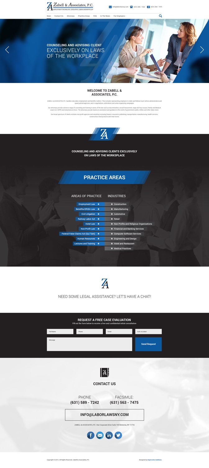 Web Design by Impressive Solutions for Zabell & Associates, PC | Design #5922249