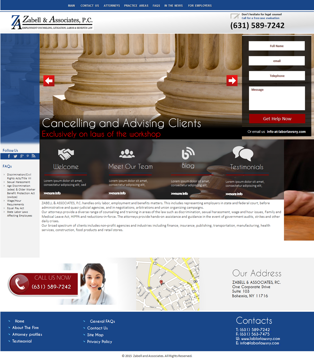 Web Design by peter witu for Zabell & Associates, PC | Design #5890255