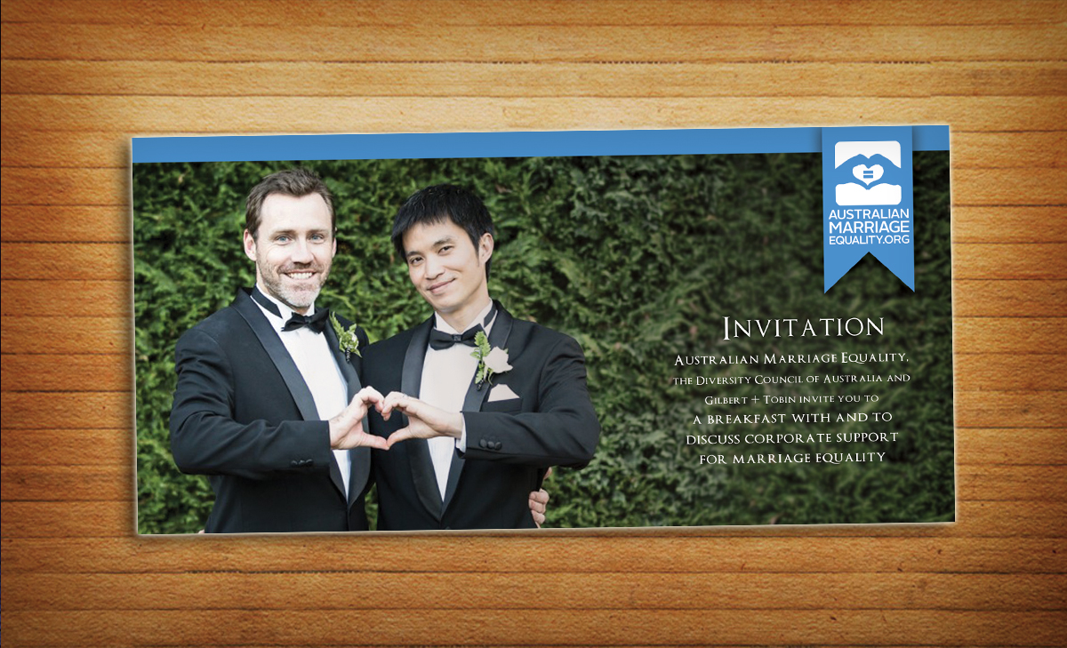 Invitation Design by alessandroevge for Australian Marriage Equality | Design #5865992