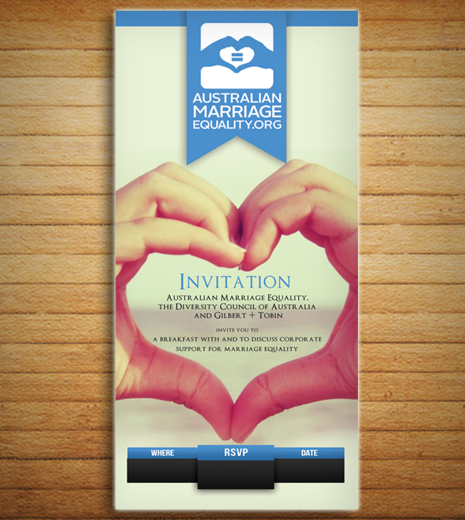 Invitation Design by alessandroevge for Australian Marriage Equality | Design #5871435