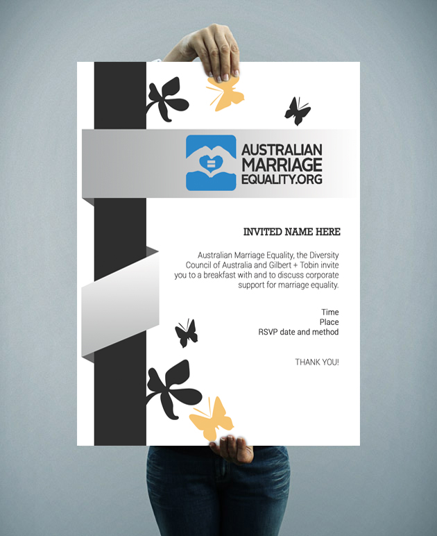 Einladungs-Design von Elmar für Australian Marriage Equality | Design #5871683
