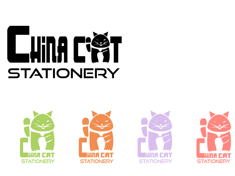 Logo Design by lana for China Cat Stationery | Design #5942548