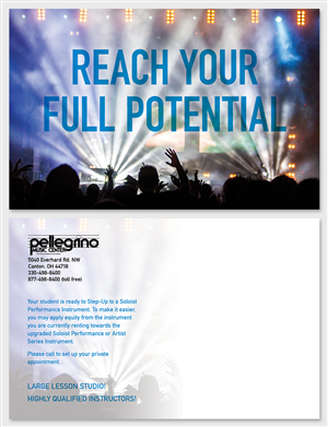 Diseño de Postal por Coleen Designs para Pellegrino Music Center | Diseño: #5887670