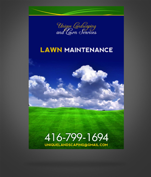 Flyer Design by James Sylvester for Unique Landscaping and Lawn Services | Design #1606996