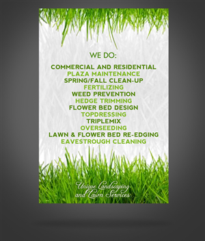 Flyer Design by James Sylvester for Unique Landscaping and Lawn Services | Design: #1606997