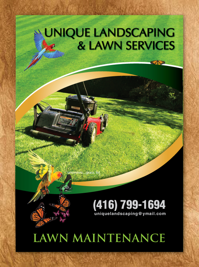 Diseño de Flyer por Sbss para Unique Landscaping and Lawn Services | Diseño #1595879