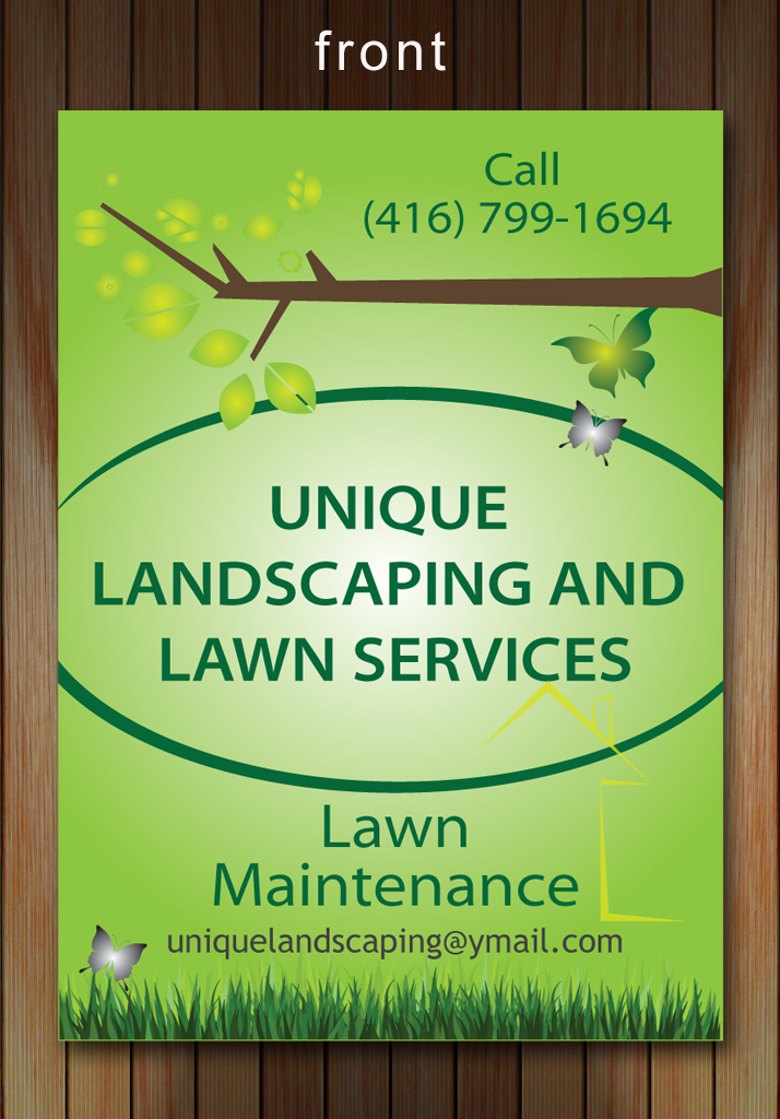 Diseño de Flyer por Sbss para Unique Landscaping and Lawn Services | Diseño #1598505